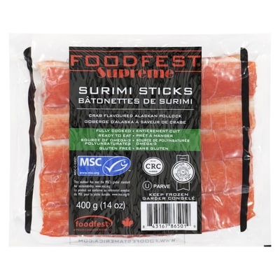 Foodfest Supreme Surimi Sticks Crab Flavoured Alaskan Pollock 400 g, $2.25/100g