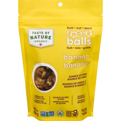 Taste of Nature Organic snack balls banane 100 g, 4,99 $/100g