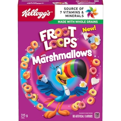 Kelloggs Froot Loops Fruit Loops Cereal With Marshmallows 315 g, $1.84/100g
