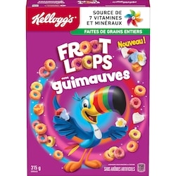 Kellogg’s Froot Loops Céréales Fruit Loops avec marshmallows 315 g, 1,84 $/100g