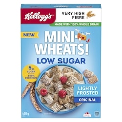 Kelloggs Mini Wheats Cereal Low Sugar Lightly Frosted Original 450 g, $0.89/100g