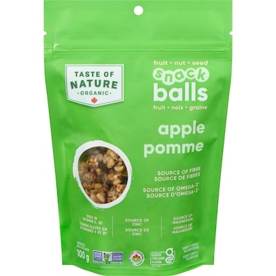 Taste of Nature Organic Snack Balls Apple 100 g, $4.99/100g
