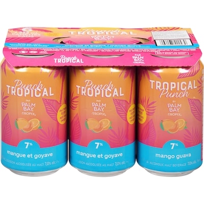 PALM BAY Tropix boisson alcoolisée au malt punch tropical (Pièce d’identité requise au moment du ramassage) 6x355.0 ml, 0,73 $/100ml