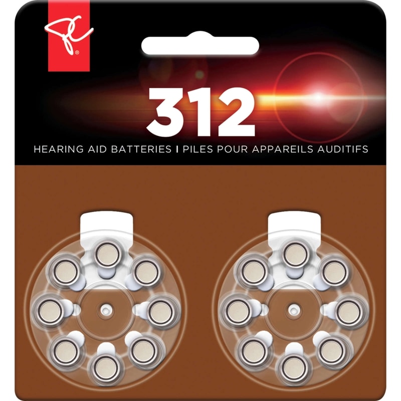 Size 312 Hearing Aid Batteries 16-Pack