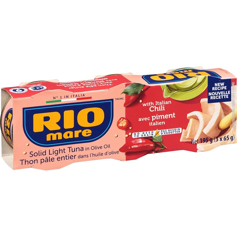 Solid Light Tuna in Olive Oil, Italian Chili