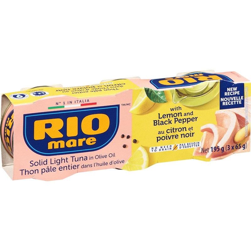 Solid Light Tuna in Olive Oil, Lemon & Black Pepper