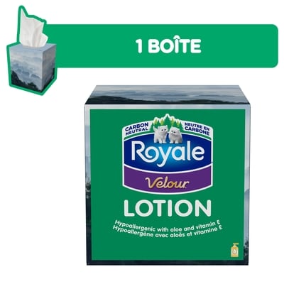 Royale Mouchoirs avec lotion Velour, 1 boîtes, 54 mouchoirs par boîte 54 ea, 0,07 $/1ch