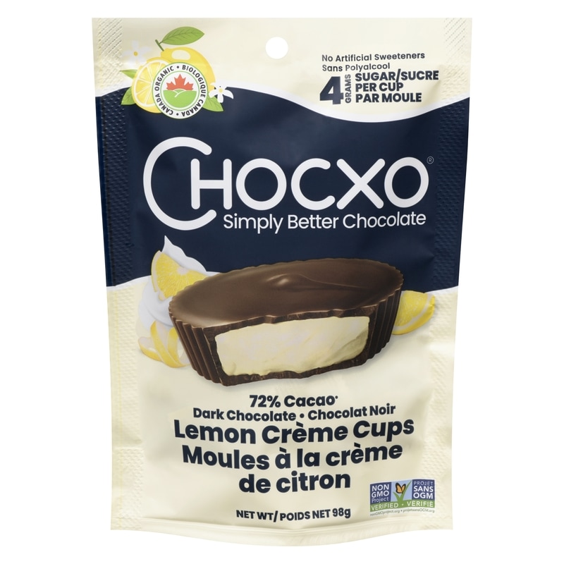 ChocXO Organic Dark Chocolate Lemon Crème Cups - 98 g | No Frills