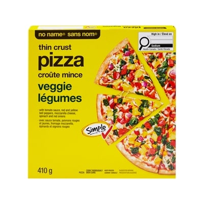 No Name Thin Crust Veggie Pizza 410 g, $0.85/100g