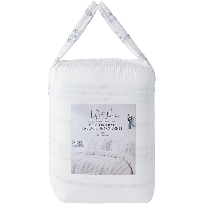 King Coastal Stripe Comforter 3 Piece Set