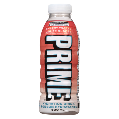 Prime Hydration Cherry Freeze 500 ml, $0.70/100ml