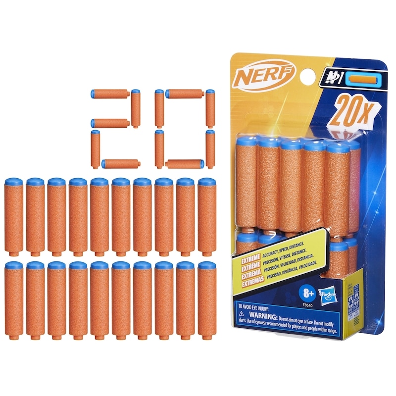 Nerf N Series N1 Darts, Includes 20 Darts, Compatible Only with Nerf N Series Blasters, Outdoor Games, Ages 8+