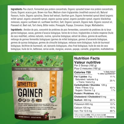 Athlete's Gainer Weight Gain Drink Mix Natural Chocolate