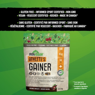 Athlete's Gainer Weight Gain Drink Mix Natural Chocolate