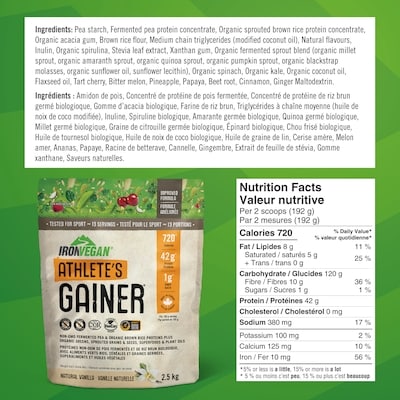Athlete's Gainer Weight Gain Drink Mix Natural Vanilla