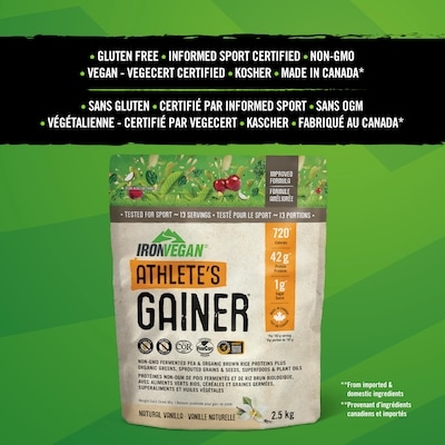 Athlete's Gainer Weight Gain Drink Mix Natural Vanilla