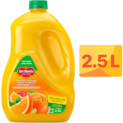 Del Monte Morning Sunshine Orange Juice Blend with Pulp 2.5 l, $0.32/100ml