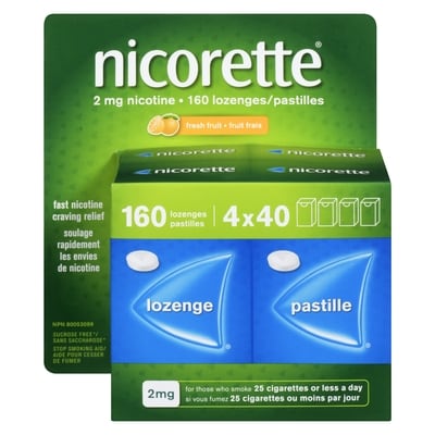 Nicorette Nicotine Lozenges, 2 mg, Fresh Fruit 160 ea, $0.44/1ea