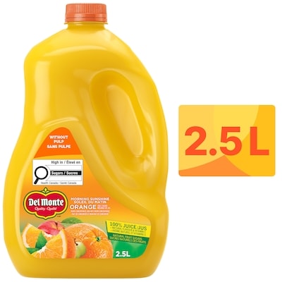 Del Monte Morning Sunshine Orange Juice Blend without Pulp 2.5 l, $0.26/100ml