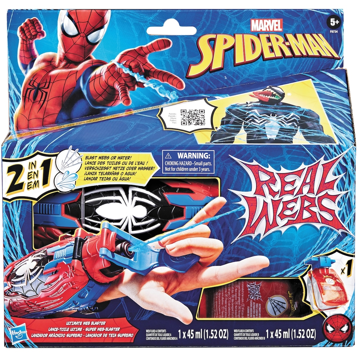 Hasbro Marvel Spider-Man Real Webs, Lance-toile ultime, blaster 2-en-1, jouet de déguisement Spider-Man, jouets Spider-Man à partir de 5 ans 1 ea, 35,00 $/1ch