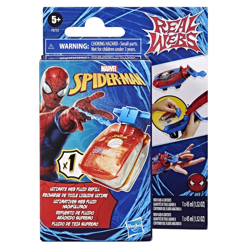 Marvel Spider-Man Real Webs Ultimate Web Fluid Refill, Super Hero Toys, 5+