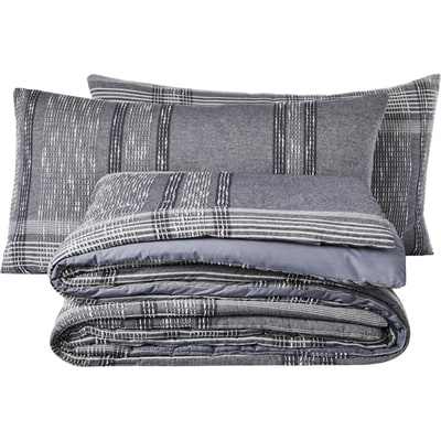 King Heathered Jacquard Comforter 3 Piece Set