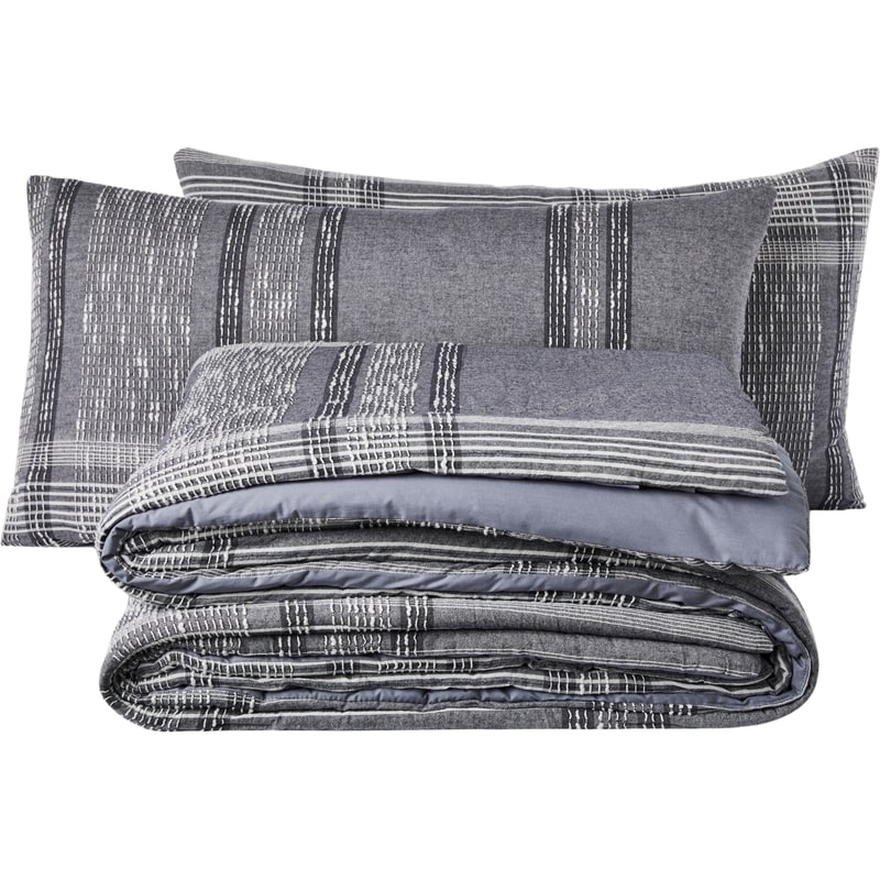 King Heathered Jacquard Comforter 3 Piece Set