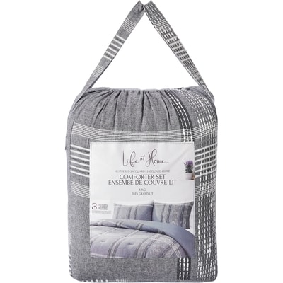 Life at Home Ensemble de couvre-lit 3 pièces en jacquard chiné pour très grand lit 1 ea, 120,00 $/1ch