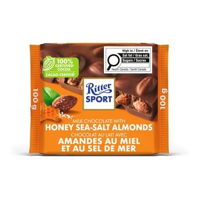 Ritter Sport Milk Chocolate with Honey Sea-Salt Almonds 100 g, $4.00/100g