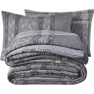 Queen Heathered Jacquard Comforter 3 Piece Set