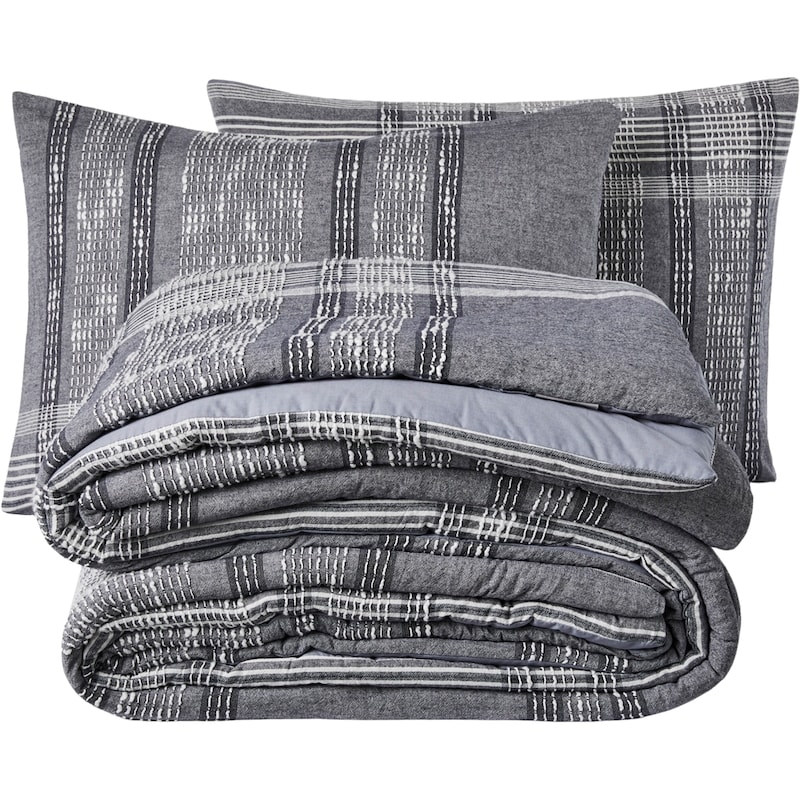 Queen Heathered Jacquard Comforter 3 Piece Set