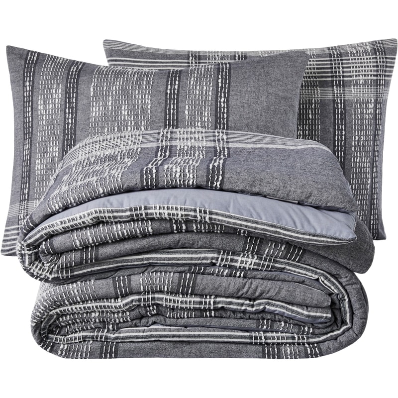 Queen Heathered Jacquard Comforter 3 Piece Set