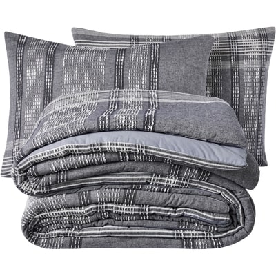 Ensemble de couvre-lit 3 pièces en jacquard chiné pour grand lit