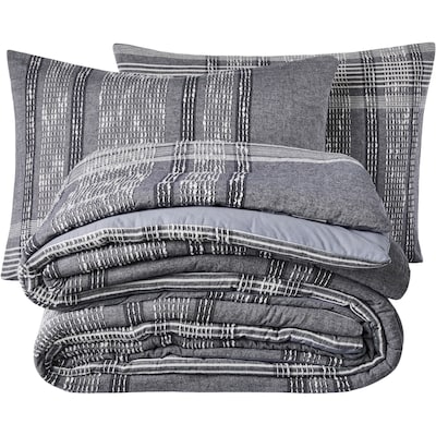 Ensemble de couvre-lit 3 pièces en jacquard chiné pour grand lit