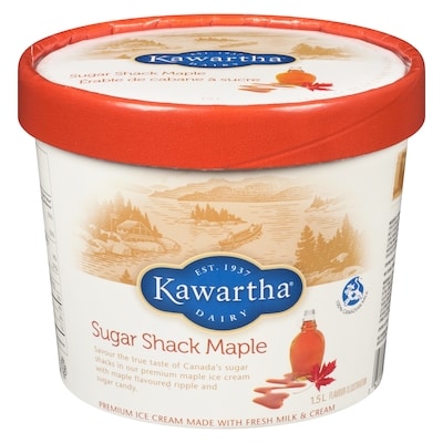 Kawartha Premium Ice Cream Made With Fresh Milk & Cream Sugar Shack Maple 1.5 l, $0.63/100ml