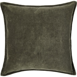 Velvet Cushion 20 in x 20 in - Olive Green