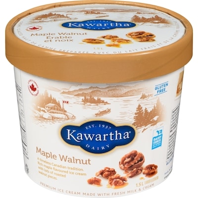 Kawartha Premium Ice Cream Made With Fresh Milk & Cream Maple Walnut 1.5 l, $0.67/100ml