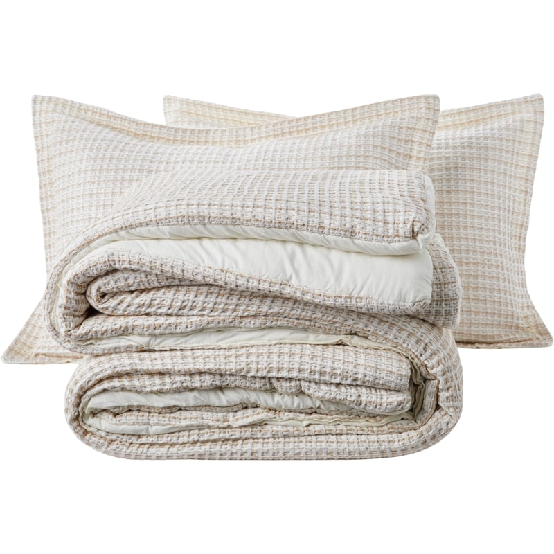 Full/Queen Waffle Dream Comforter 3 Piece Set