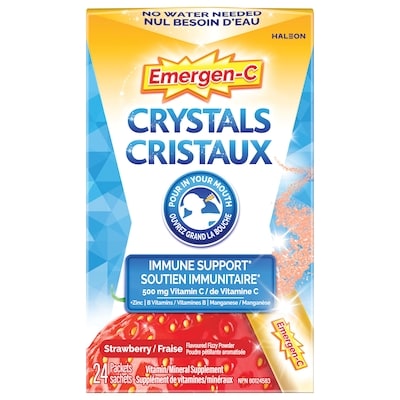 Emergen-C Cristaux Adultes Fraise 24Ct 24 ea, 0,62 $/1ch