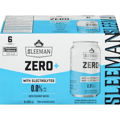 Sleeman Zero+ Non-Alcoholic Beer With Electrolytes With Coconut Water 6x355.0 ml, $0.61/100ml