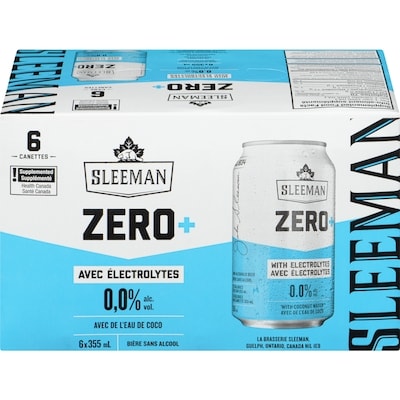 Sleemans Zero+ bière sans alcool avec électrolytes avec de l'eau de coco 6x355.0 ml, 0,61 $/100ml