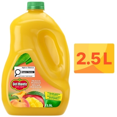 Del Monte Peach-Mango Fruit Juice Cocktail 2.5 l, $0.33/100ml
