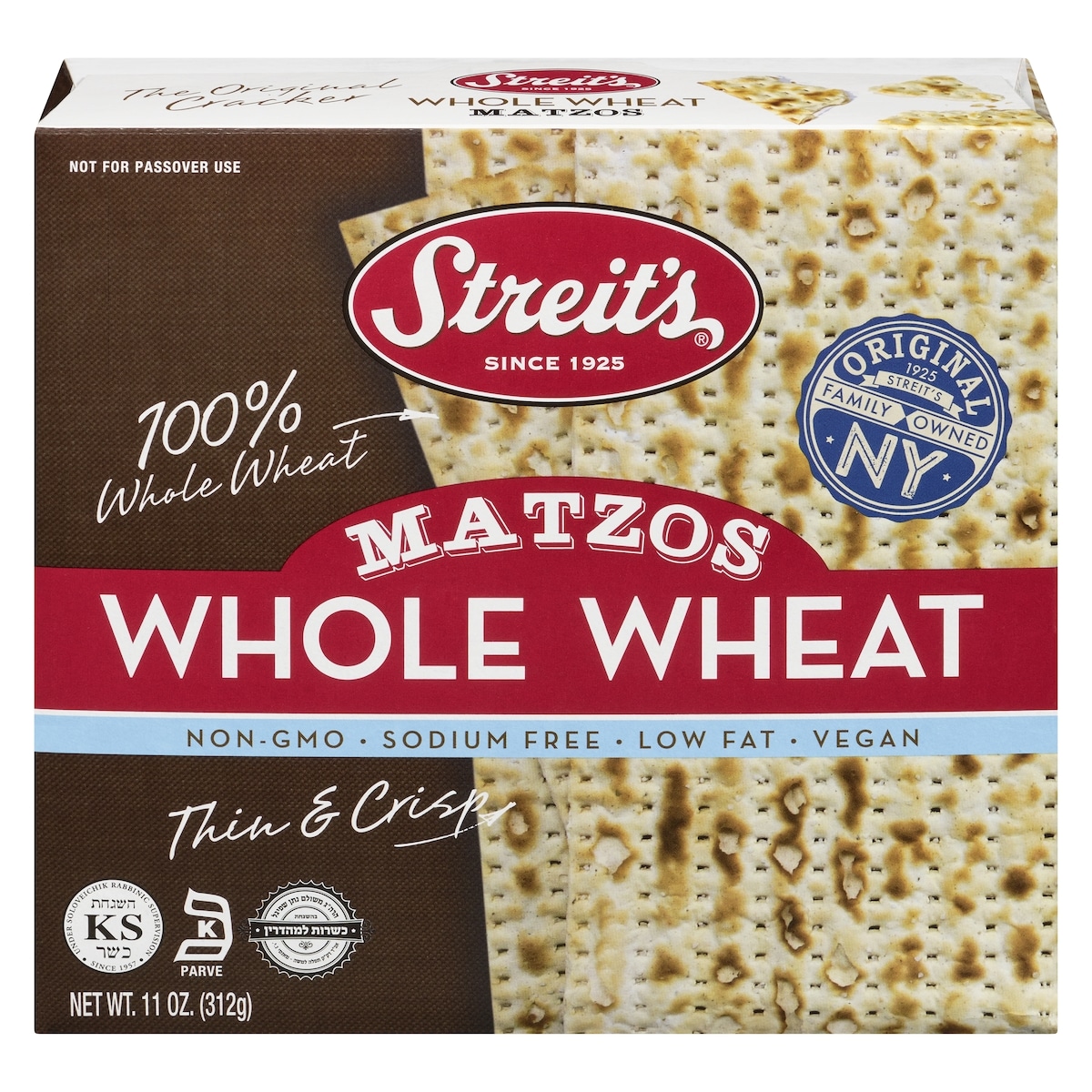 Streit's Matzos Whole Wheat 312 g, $3.84/100g