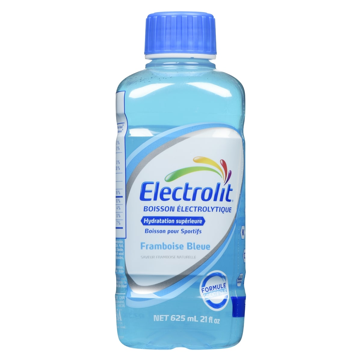  Boisson électrolytique framboise bleue 625 ml, 0,69 $/100ml
