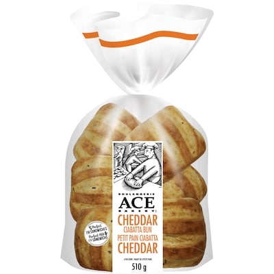 Boulangerie ACE Petit pain ciabatta gourmet au cheddar 510 g, 1,47 $/100g