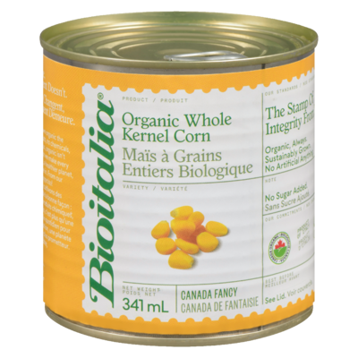 Bioitalia Organic Whole Kernel Corn 340 ml, $1.32/100ml
