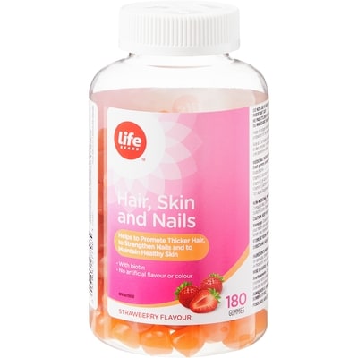 Life Brand Strawberry Flavour Hair, Skin, and Nails 180 Gummies 180 ea, $0.07/1ea