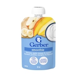 Nestlé Gerber Purée Smoothie, Banane, pomme, mangue et yogourt 99 g, 2,01 $/100g