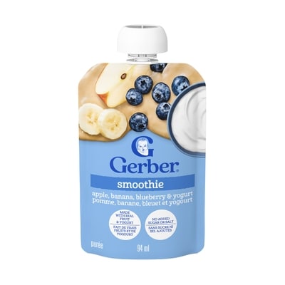 Gerber Apple Banana Blueberry Yogurt Purée 99 g, $2.01/100g