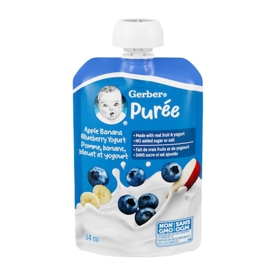 Gerber Apple Banana Blueberry Yogurt Purée 99 g, $2.01/100g